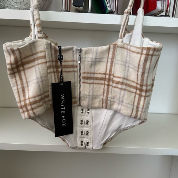 NWT WHITE FOX Choose Me Plaid Bustier Corset Top - Picture 6 of 6